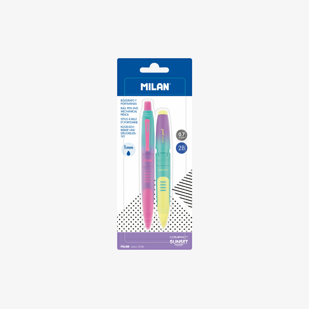 Pack bolígraf tinta blava i portamines (0.7 mm), Sunset