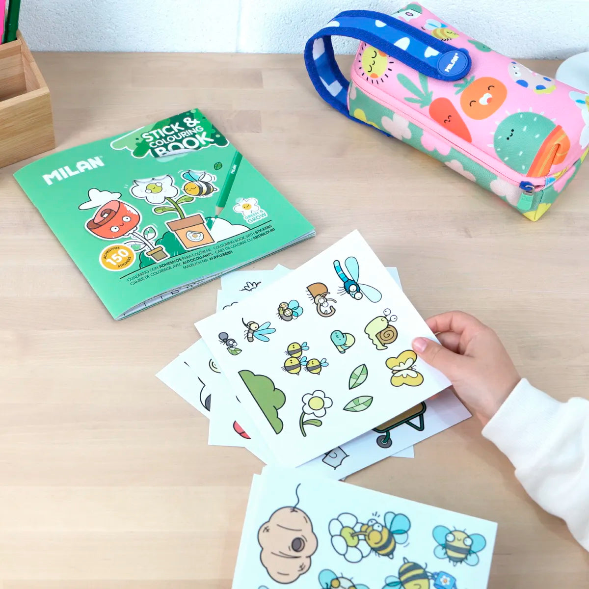 Cuaderno con adhesivos para colorear 'Green & Grow