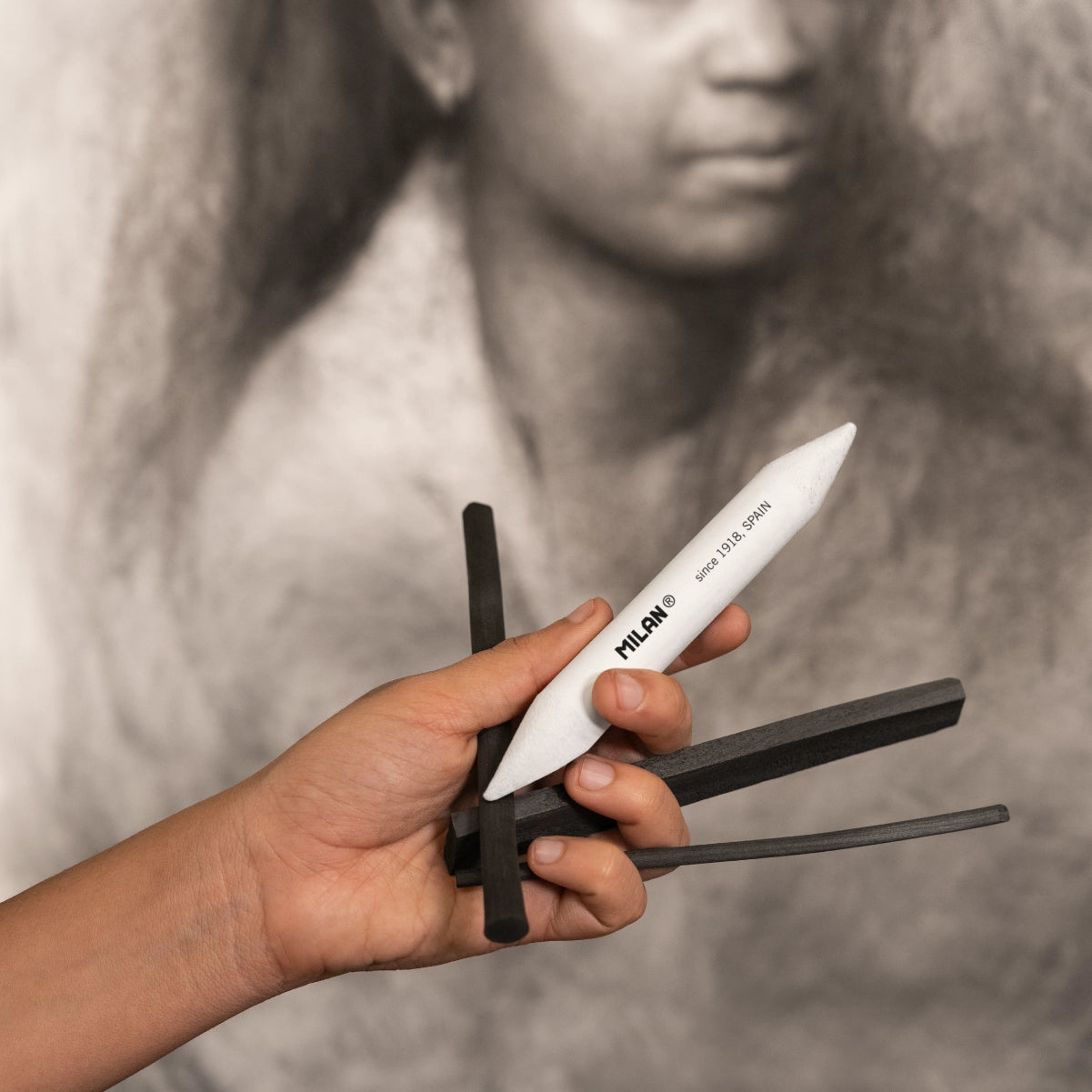 6 barretes de carbonet natural rectangular 15 x 4 mm