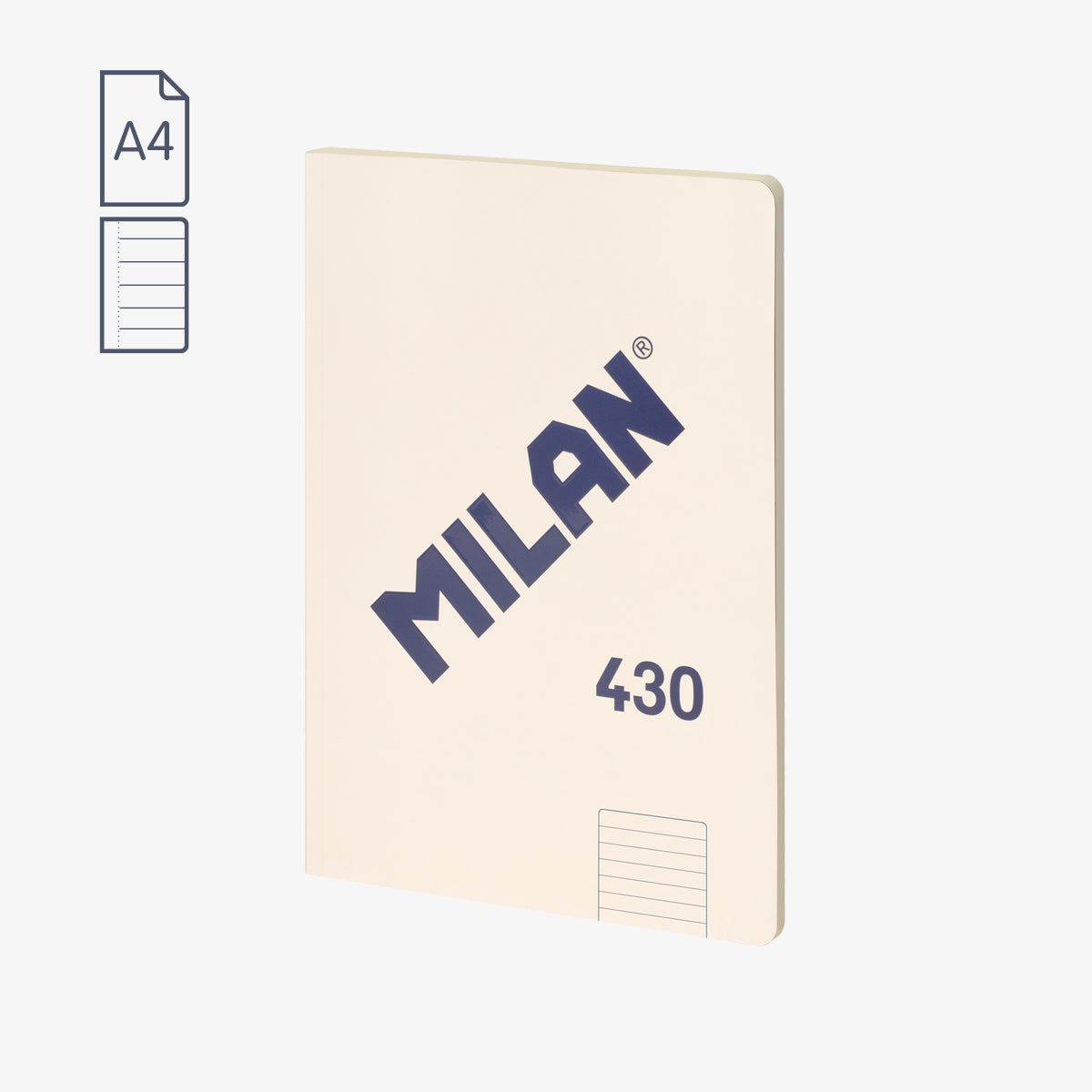 Libreta A4 encolada, papel líneas 7 mm, 48 hojas de 95 gr/m², 430 since 1918