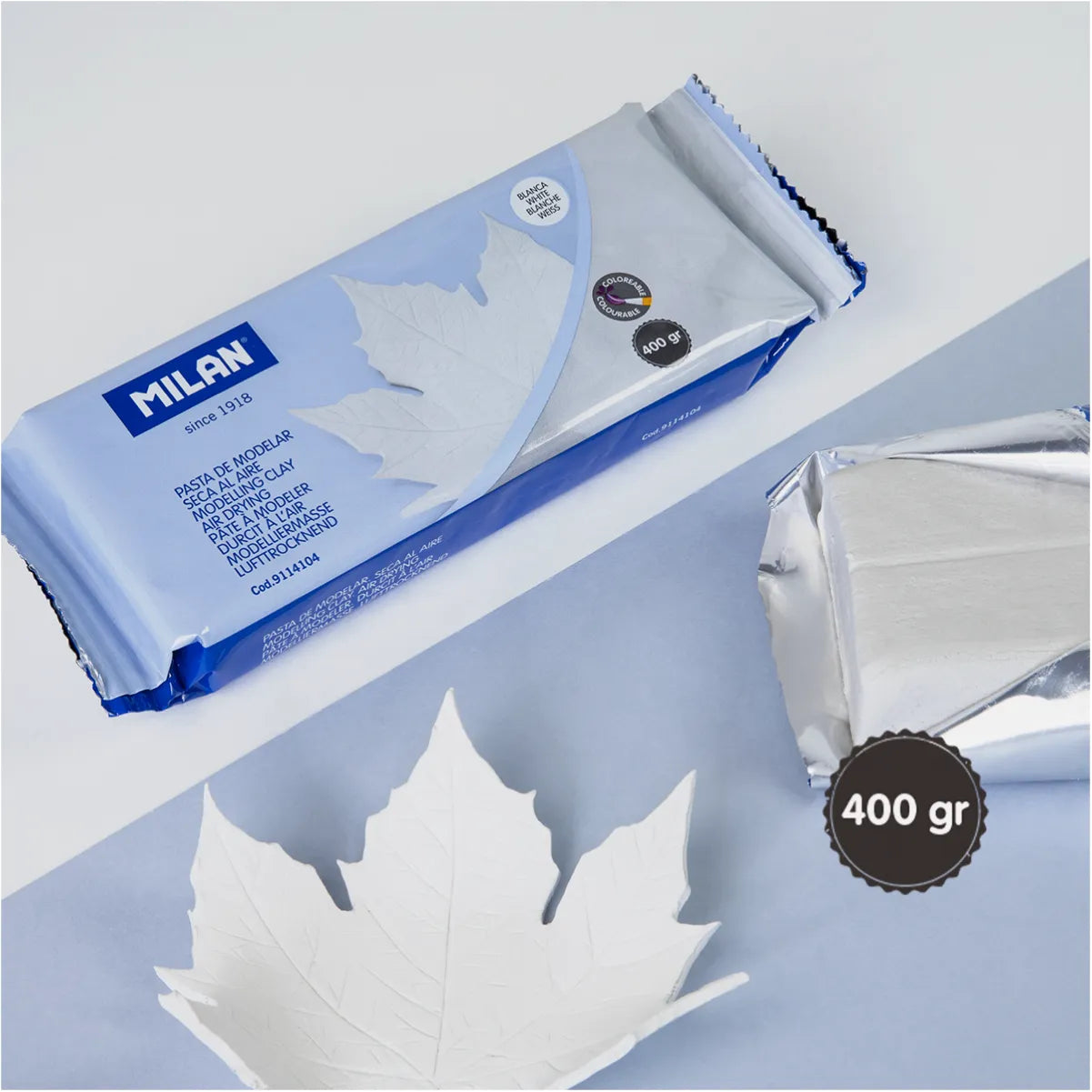 Pasta para modelar secado al aire, blanca (400 g)