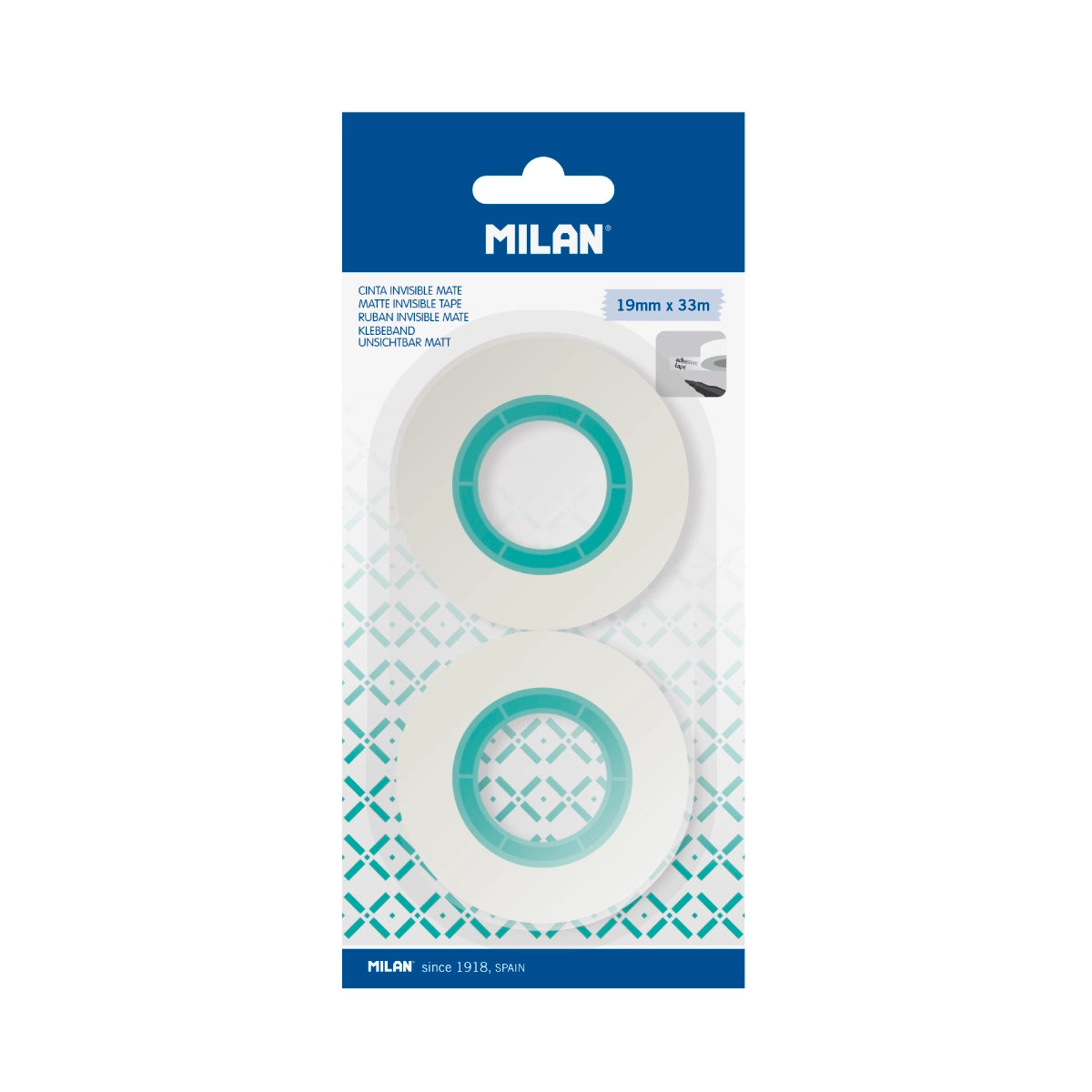 2 cintes adhesives mates 19 mm