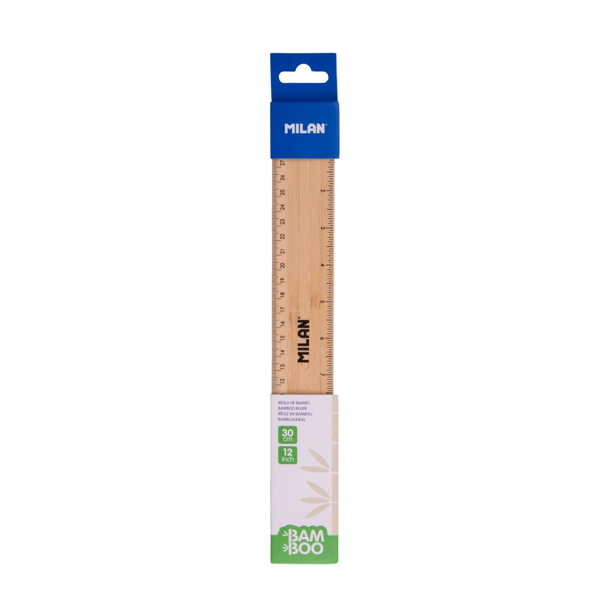 Regla gruesa 30 cm de bambú