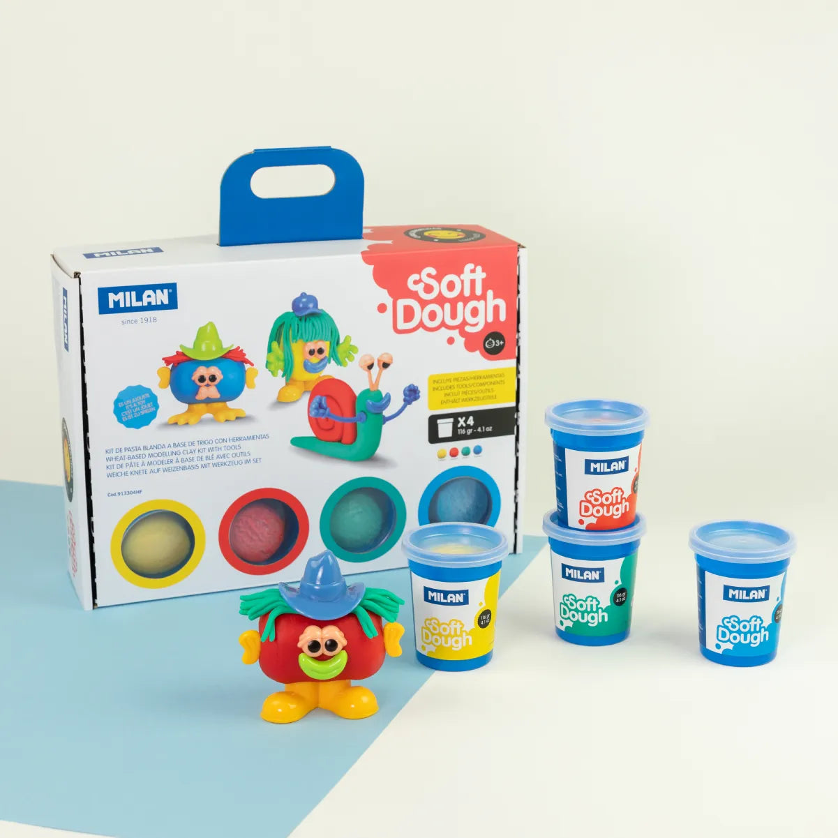 Kit Soft Dough de pasta blanda con herramientas 'Caras divertidas'