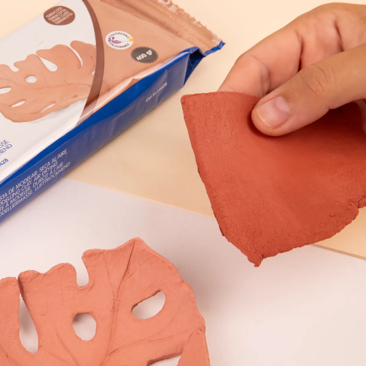 Pasta per modelar assecat a l'aire, marró terracota (400 g)