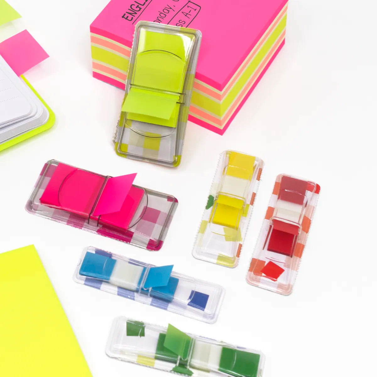 50 puntos de página translúcidos fluo