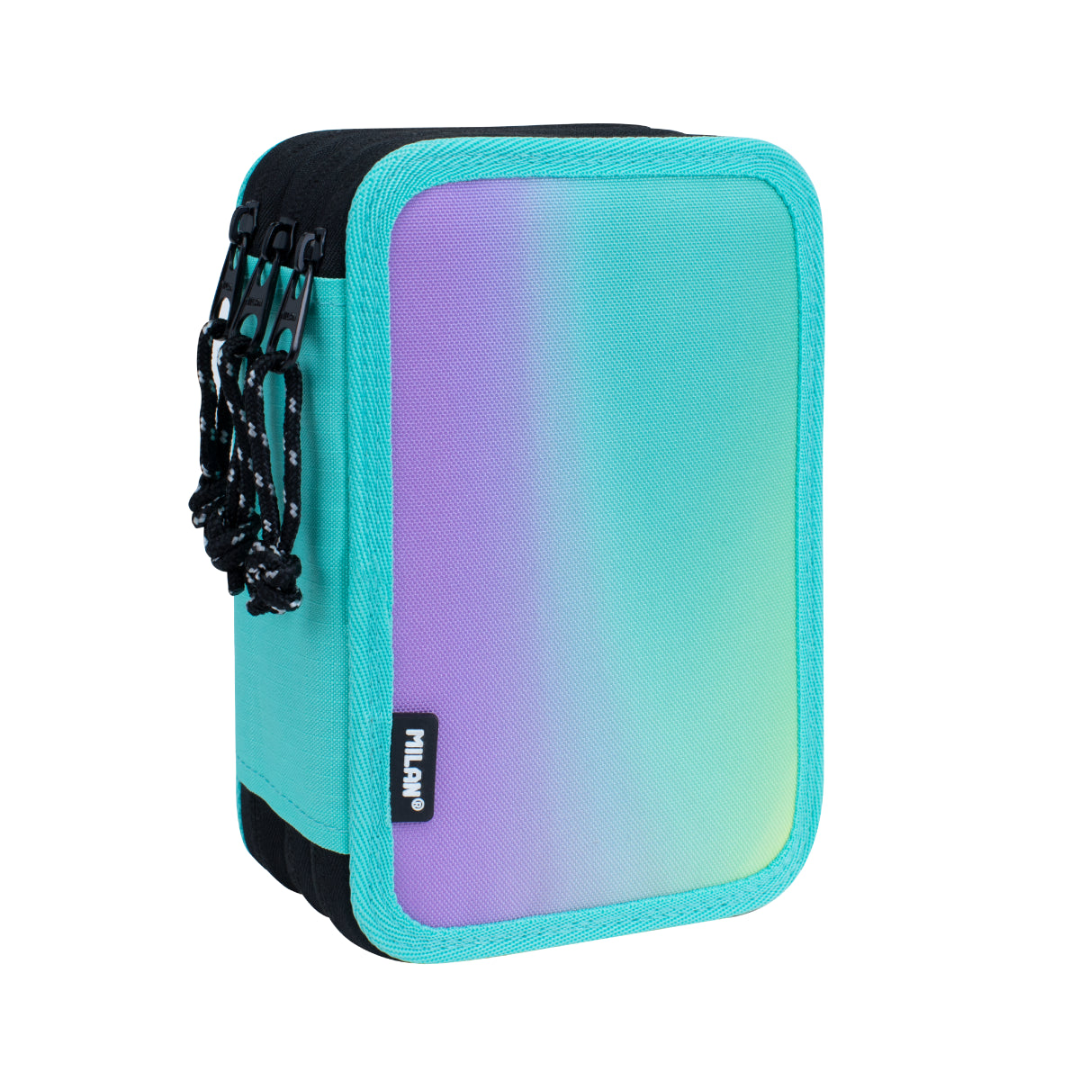 Estuche escolar triple con contenido, Sunset