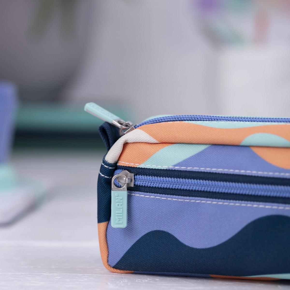 Estuche escolar portatodo rectangular con 2 cremalleras, The Fun