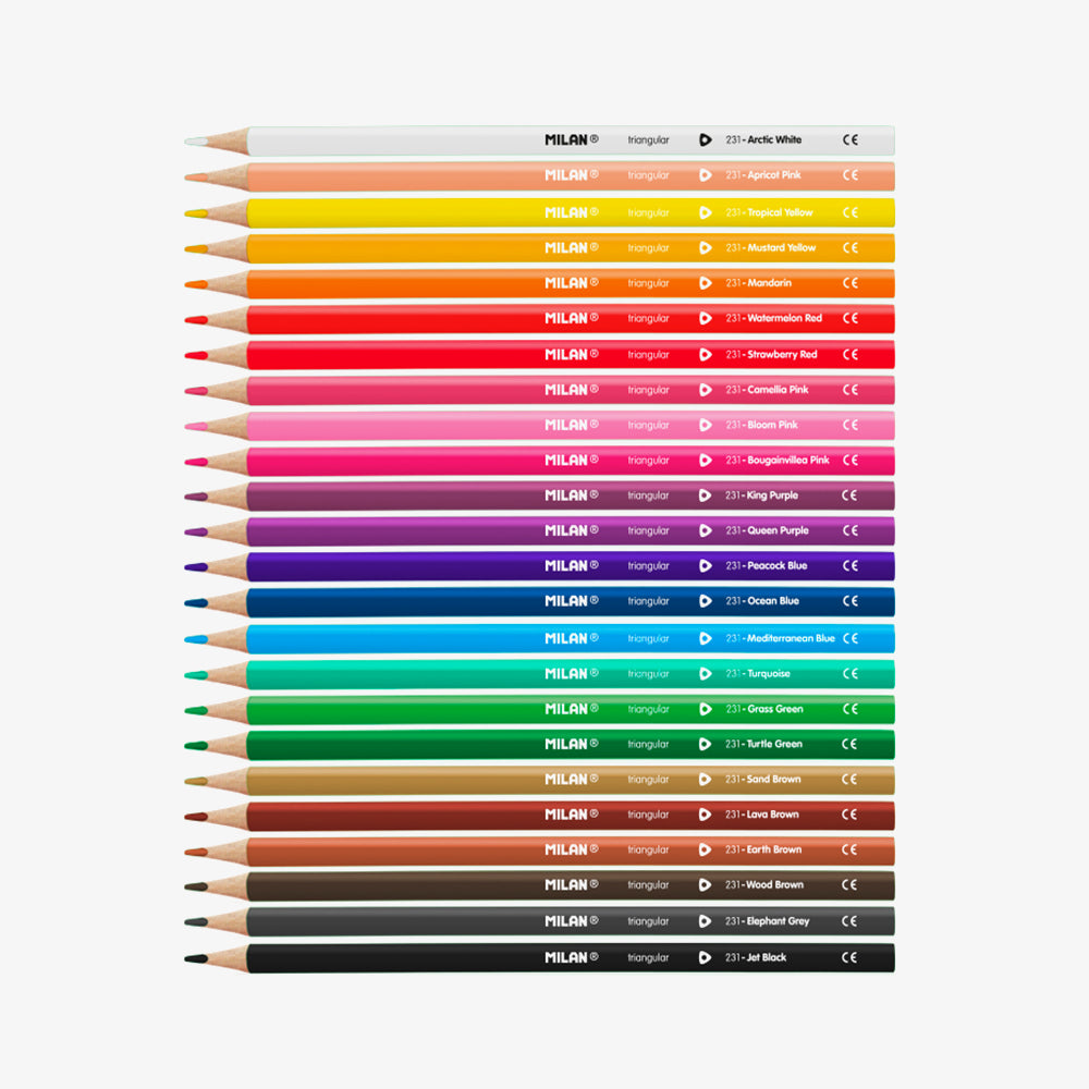24 lápices de colores triangulares