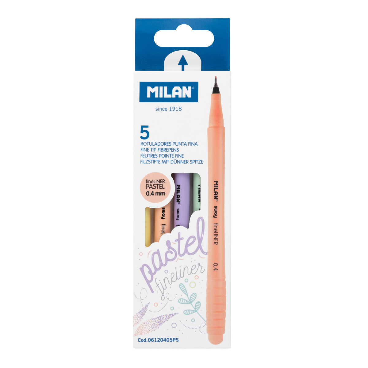 5 rotuladores punta fina SWAY Pastel fineliner 0,4 mm