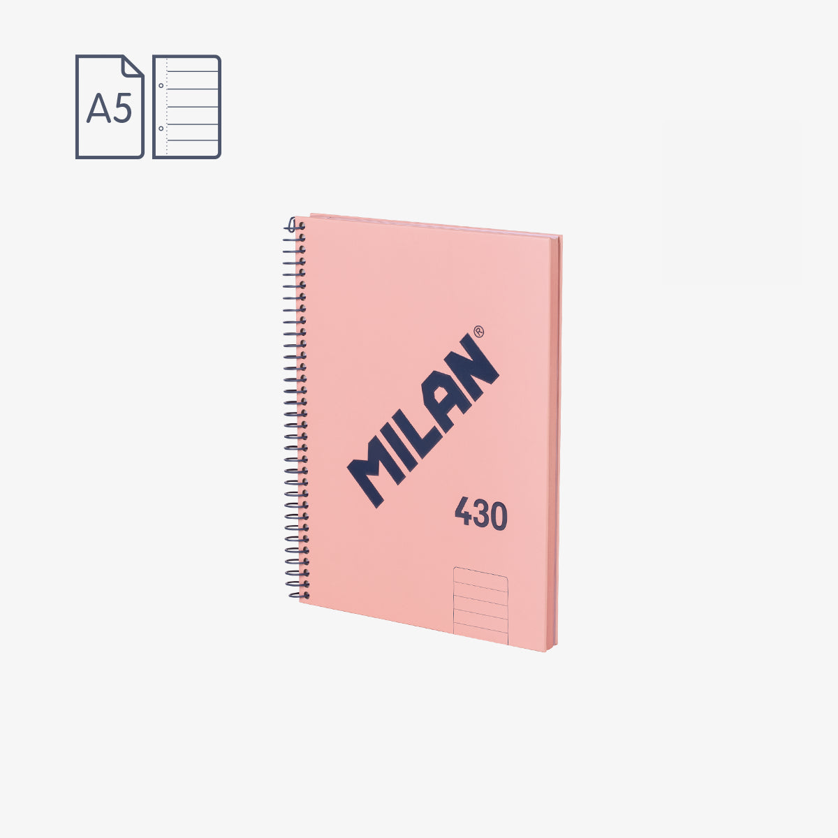 Cuaderno A5 con tapa dura, pauta a líneas 7 mm, 80 hojas de 95 gr/m², 430 since 1918