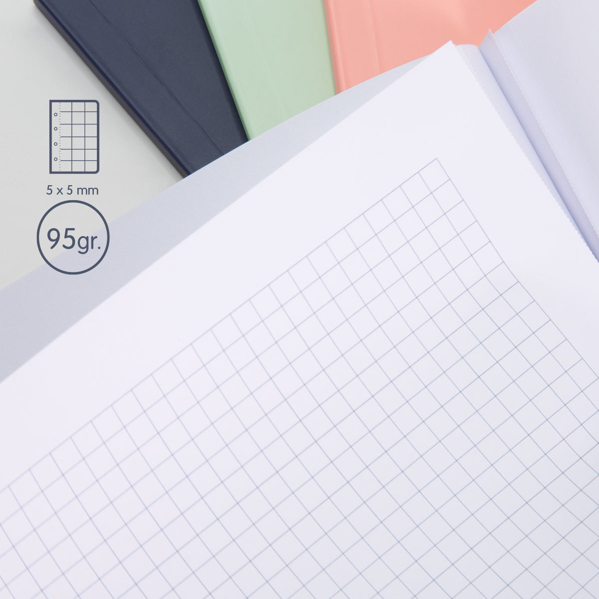 Libretas A4 encoladas, papel cuadriculado 5 x 5 mm, 48 hojas de 95 gr/m², colección 430 since 1918 (pack 4 unidades)