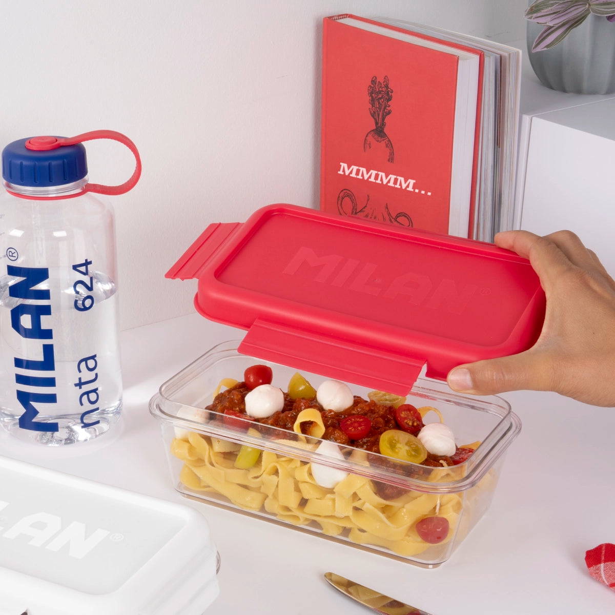 Fiambrera de tritán hermética rectangular 1,2 L MILAN nata® 624