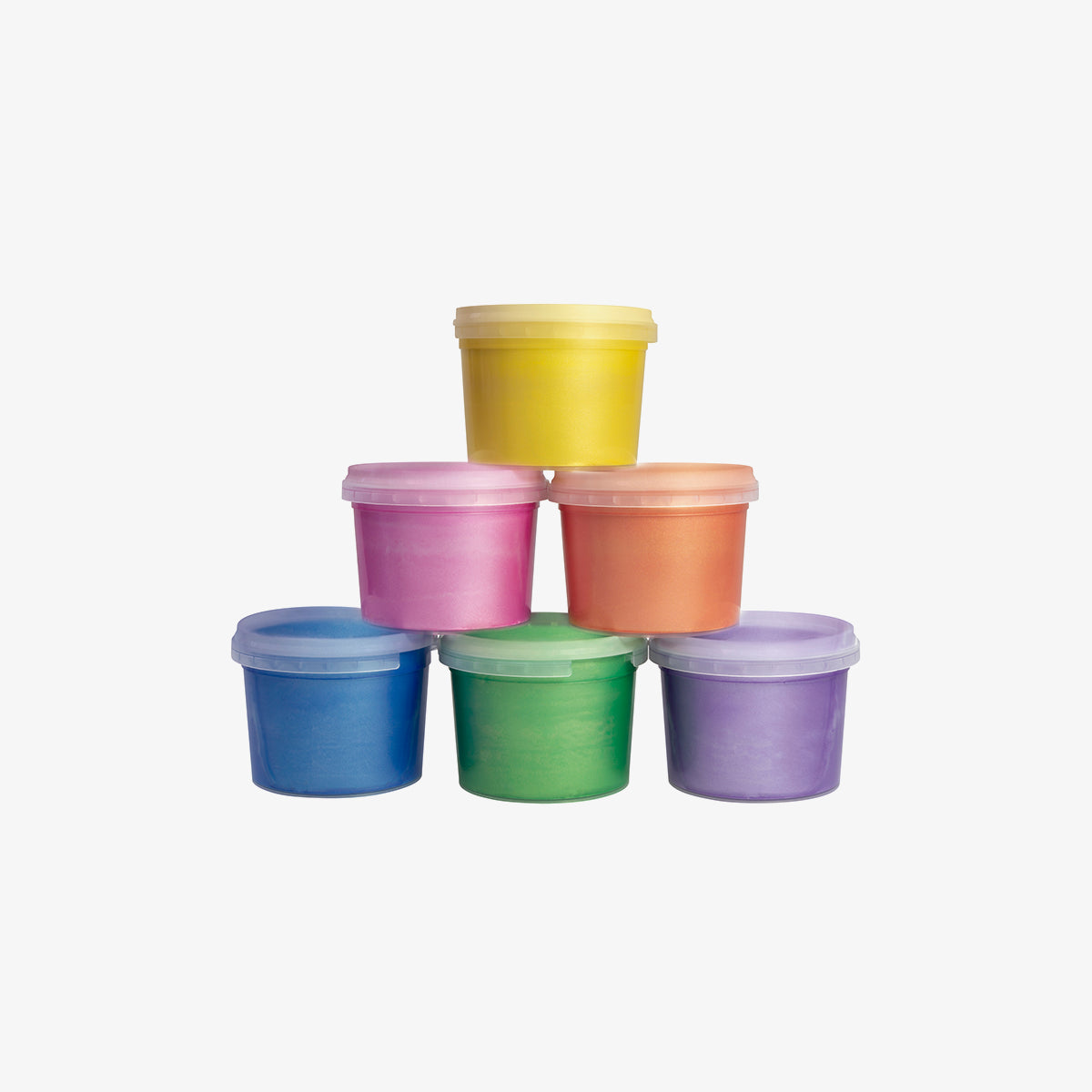 6 pinturas para dedos de colores metalizados (maletín 6 tarros de 100 ml)
