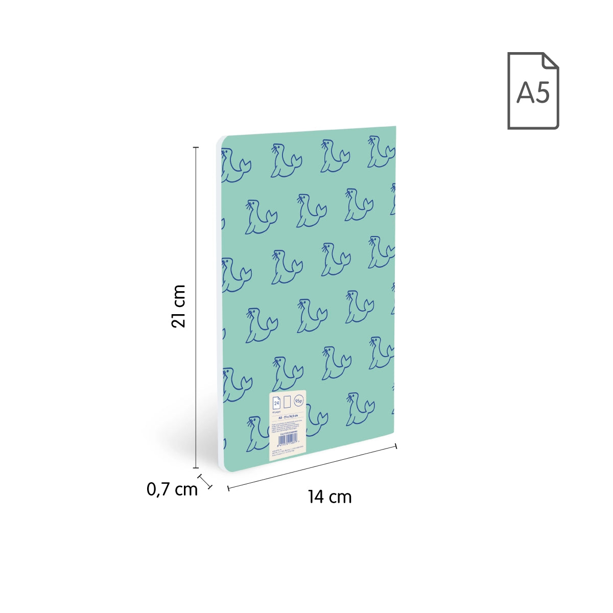 Libreta A5 grapada, 24 hojas blancas de 95 gr/m², 460 since 1918