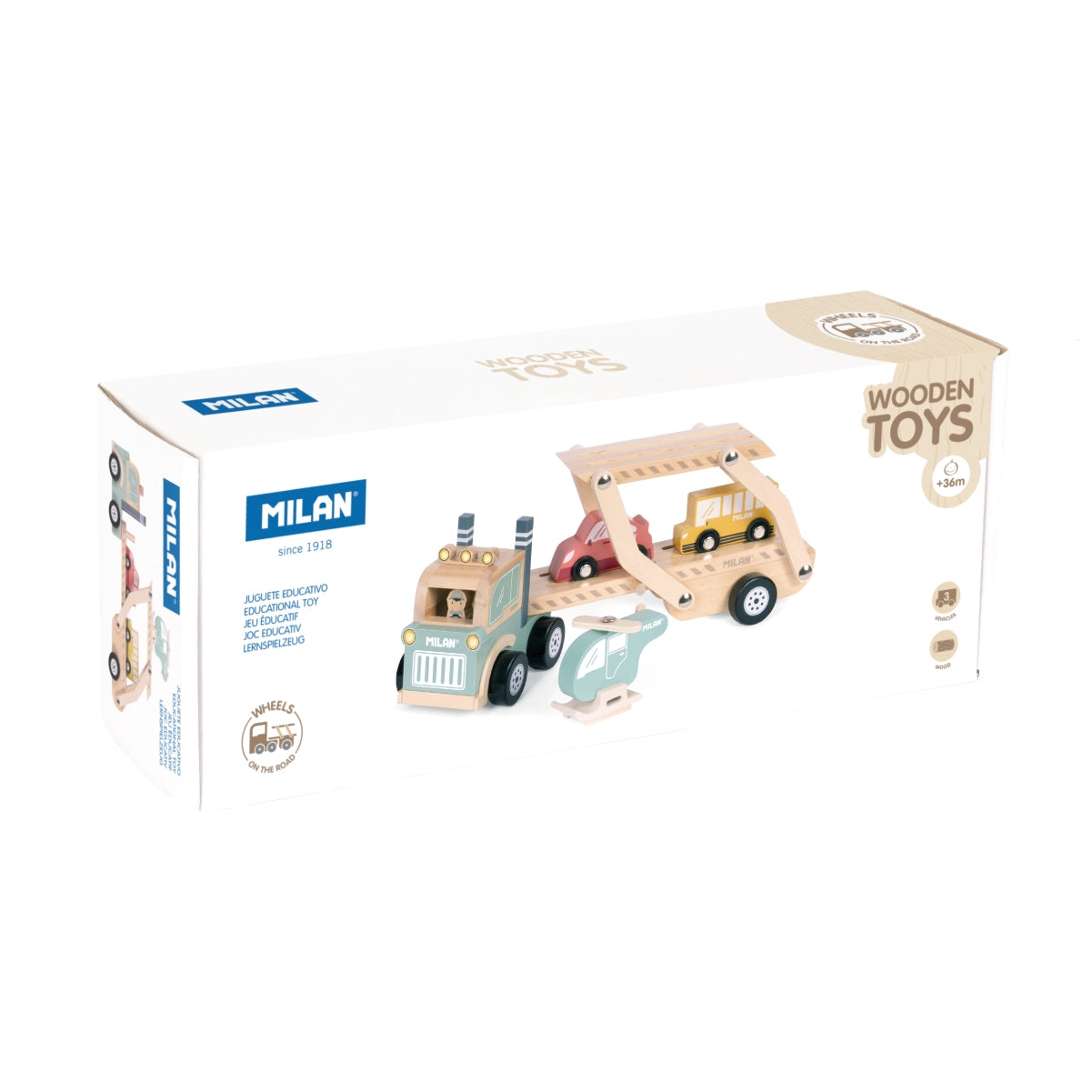 Joguina de fusta 4 vehicles 'Wheels on the road'