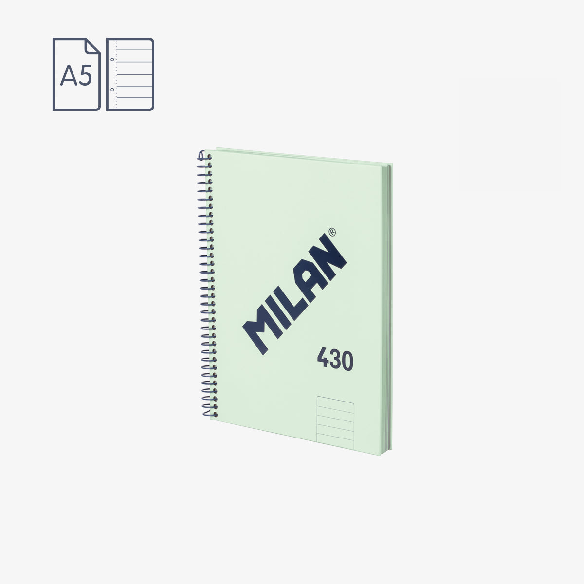 Cuaderno A5 con tapa dura, pauta a líneas 7 mm, 80 hojas de 95 gr/m², 430 since 1918