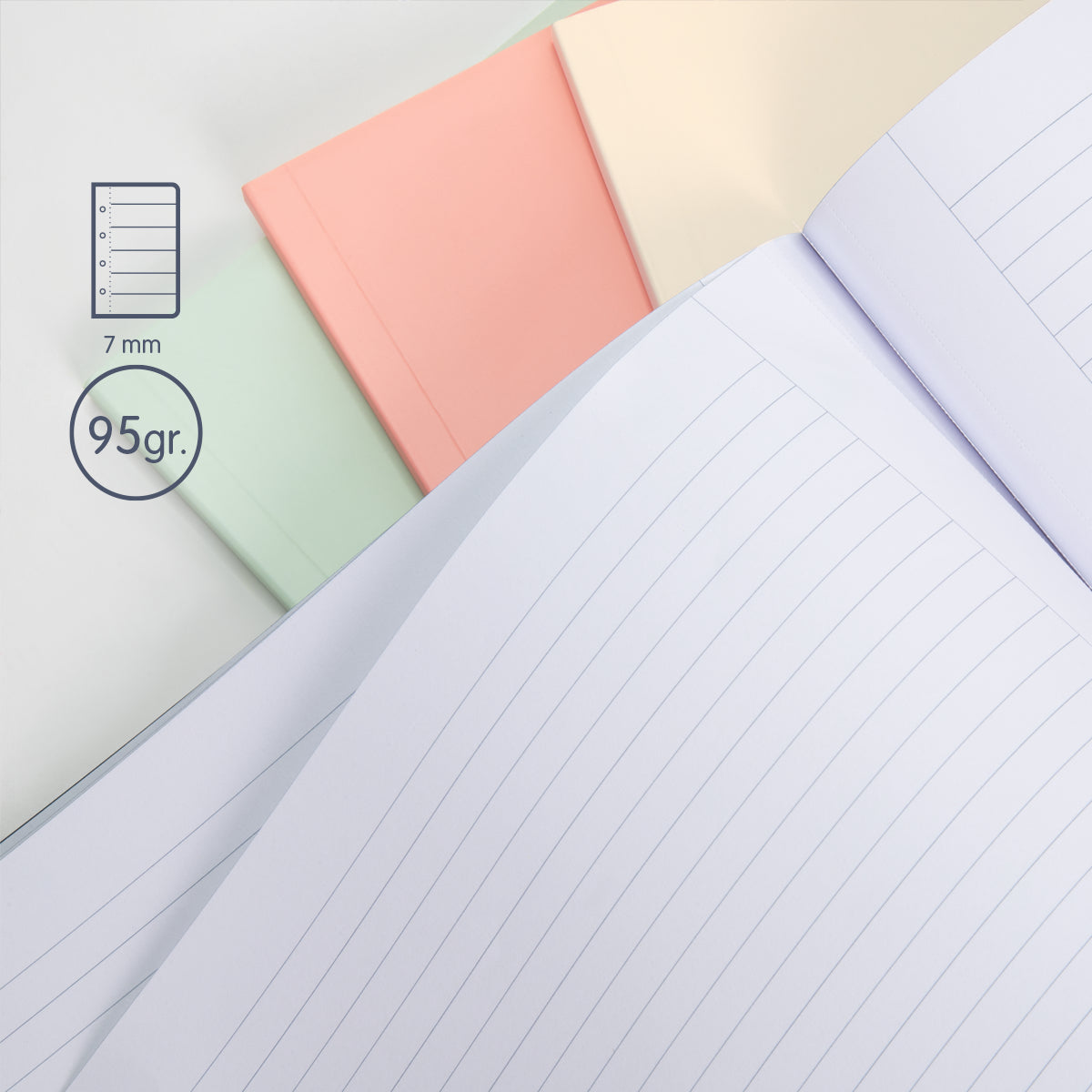Libreta A4 encolada, papel líneas 7 mm, 48 hojas de 95 gr/m², 430 since 1918