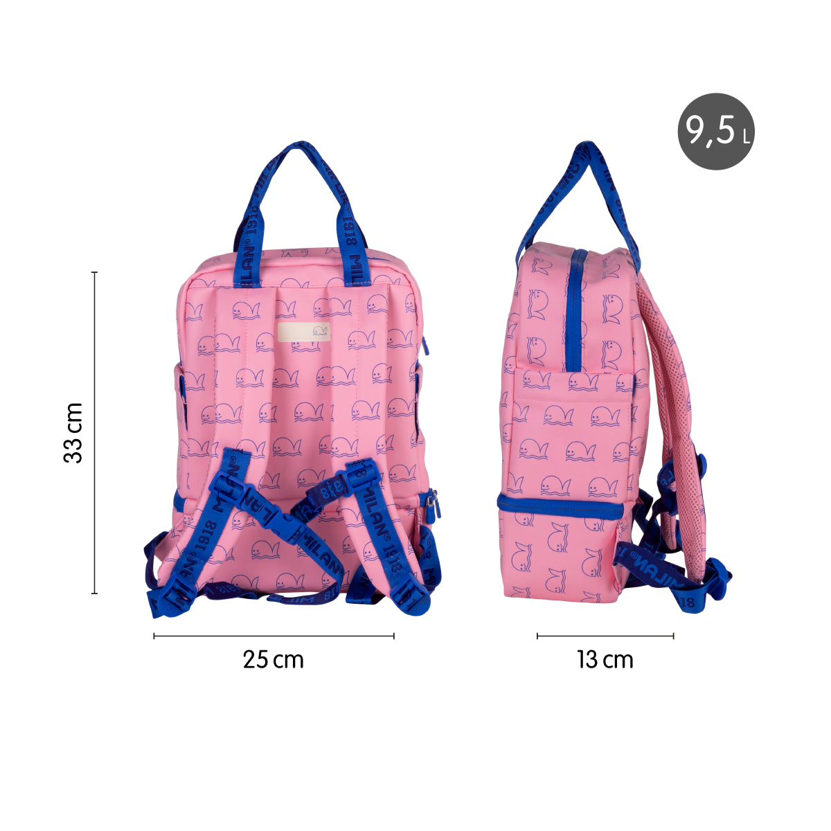 Motxilla infantil quadrada 9,5 L, col·lecció 460 since 1918
