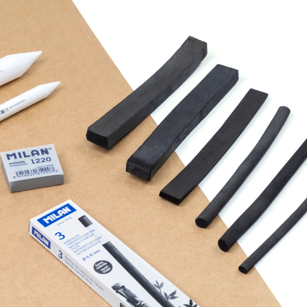 30 barretes de carbonet natural cilíndric Ø 6-8 mm