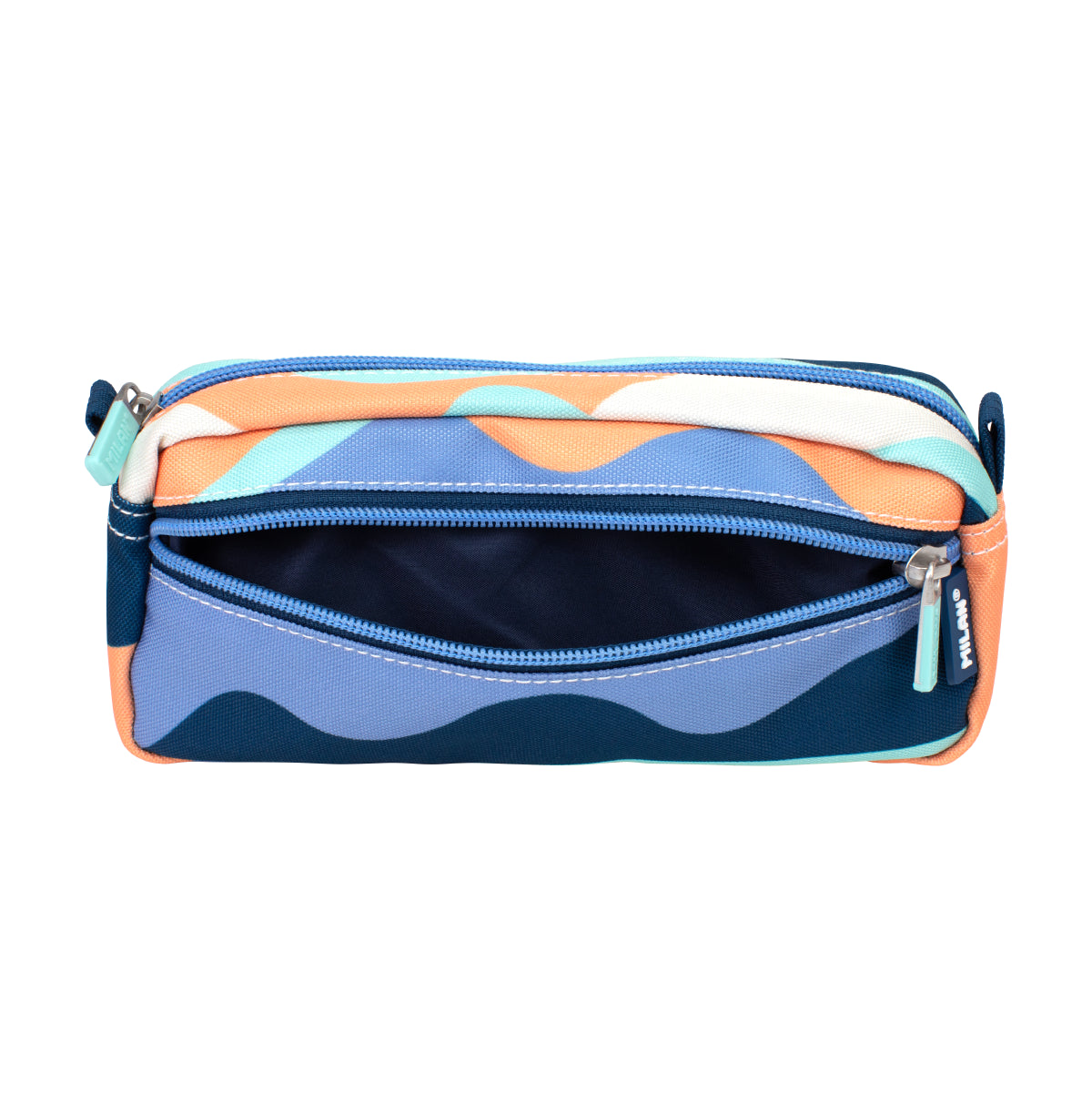Estuche escolar portatodo rectangular con 2 cremalleras, The Fun