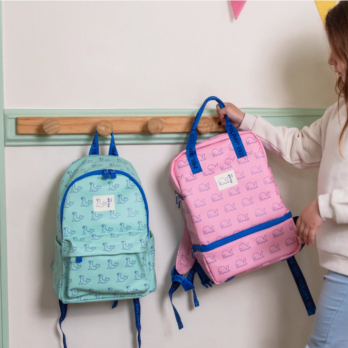 Motxilla infantil quadrada 9,5 L, col·lecció 460 since 1918