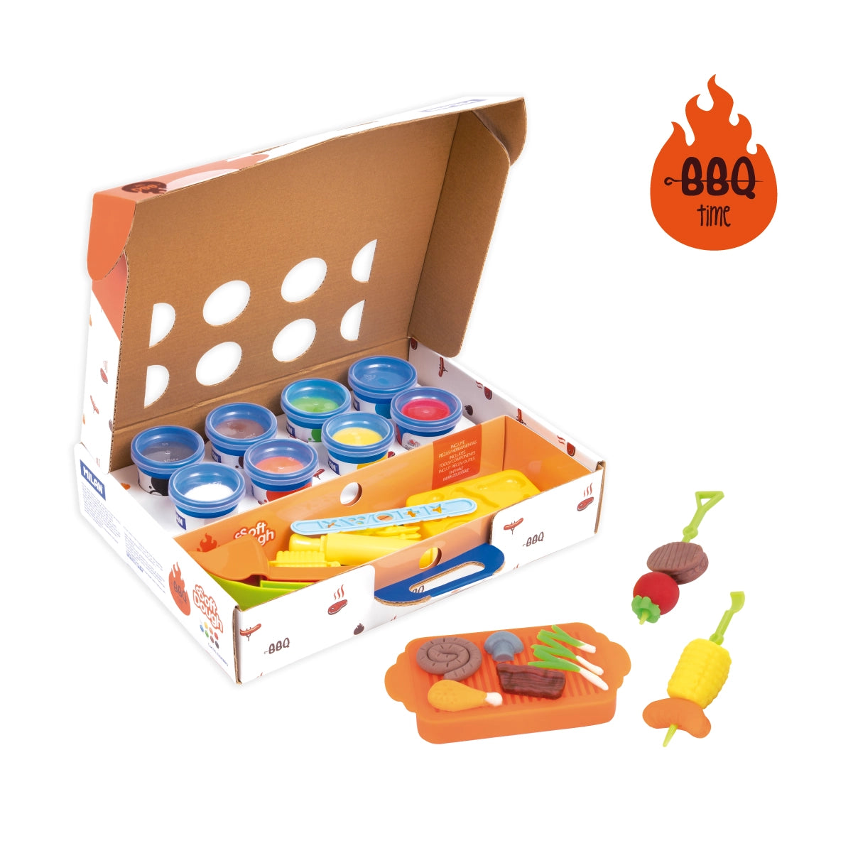 Kit Soft Dough de pasta blanda con herramientas 'Barbacoa'