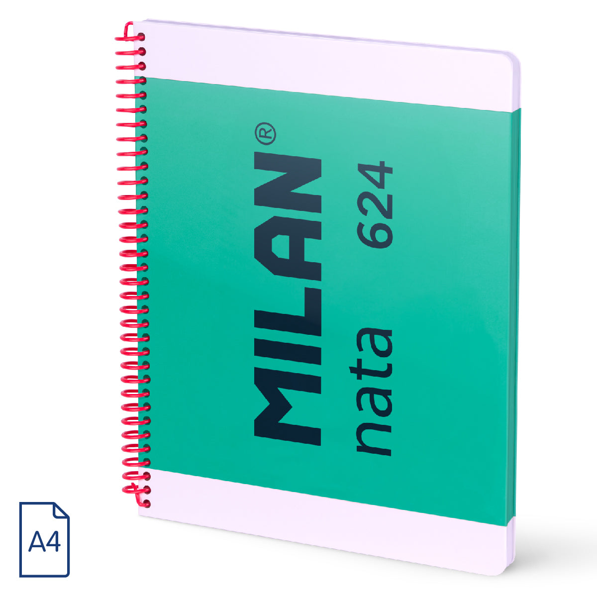 Cuaderno A4 tapa dura, papel a líneas (7 mm), 80 hojas de 95 gr/m², nata® 624 since 1918