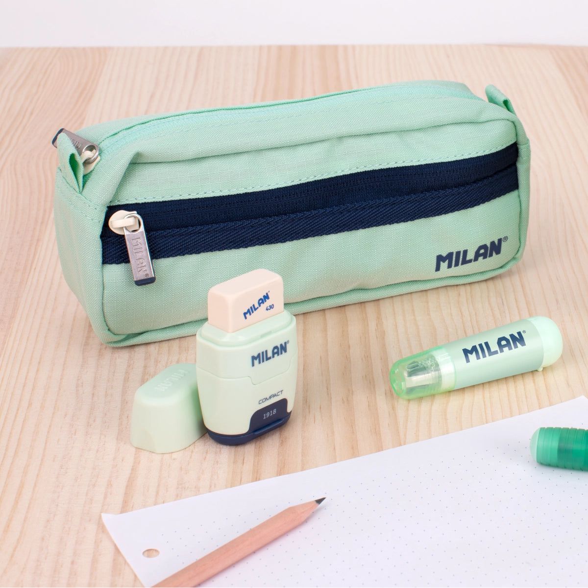 Estuche portatodo rectangular con 2 cremalleras, 430 since 1918