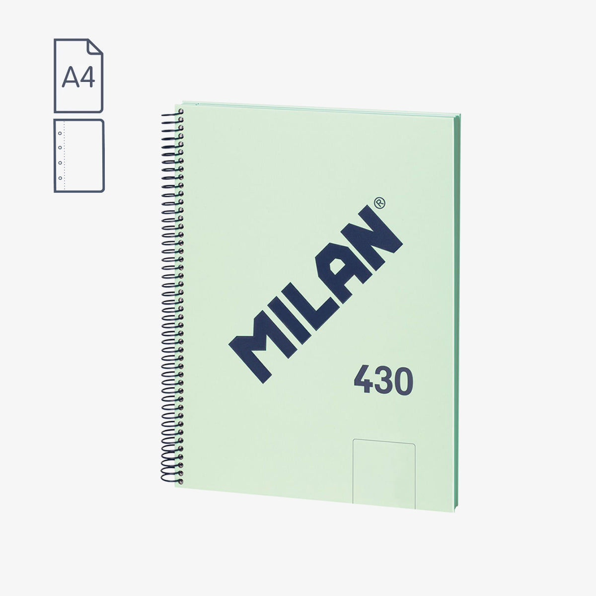Cuaderno A4 con espiral y tapa dura, 80 hojas papel liso de 95 gr/m², 430 since 1918