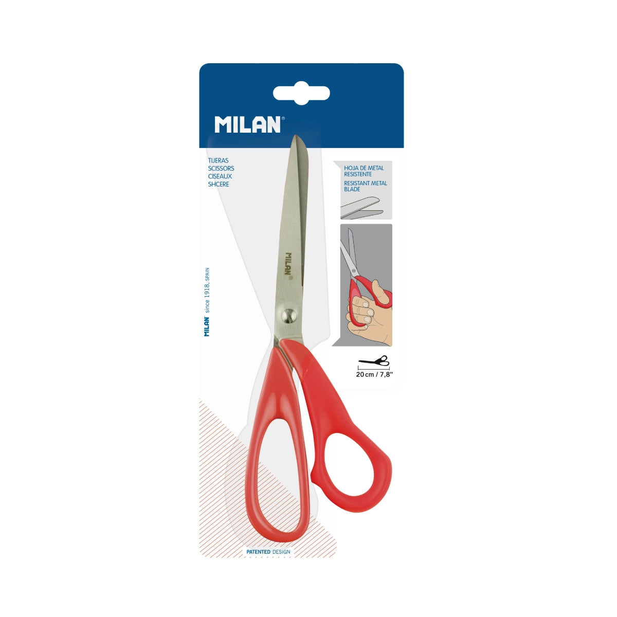 Tijeras oficina rojas 20 cm