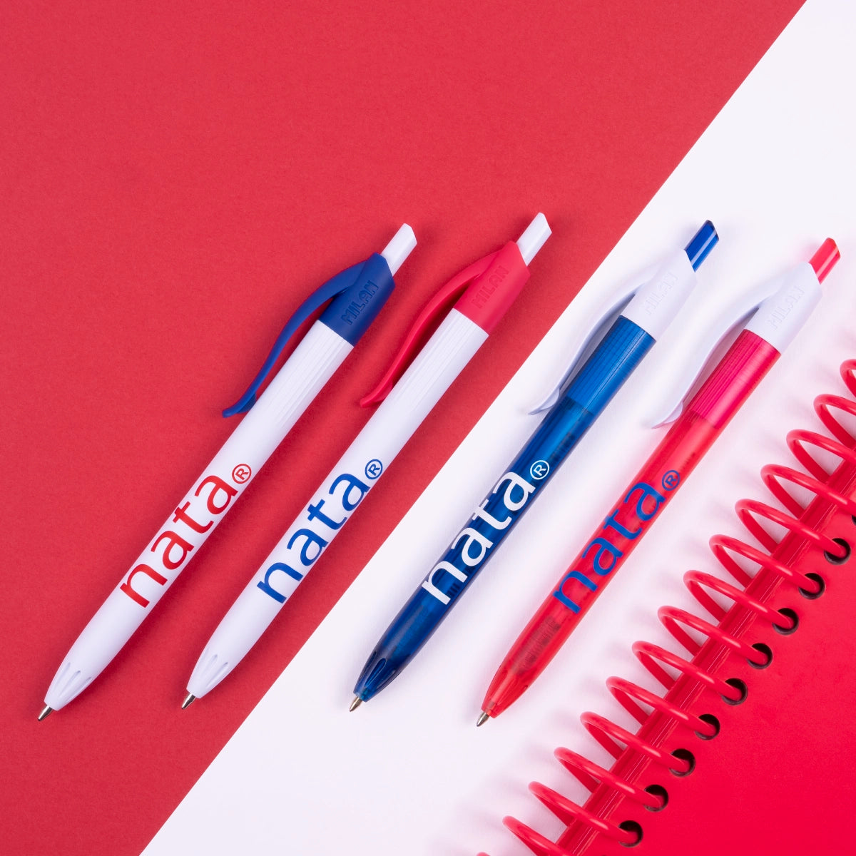 Bolígrafo P1 tinta azul, MILAN nata® 624