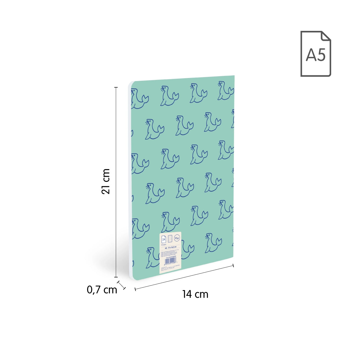 Libreta A5 grapada, papel a líneas, 24 hojas de 95 gr/m², 460 since 1918