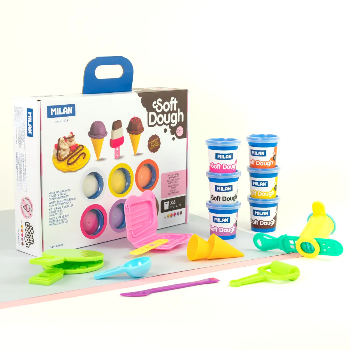 Kit Soft Dough de pasta blanda con herramientas 'Helados y gofres'