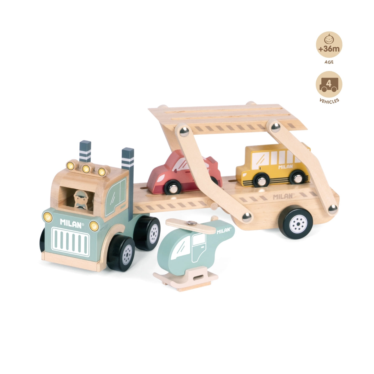 Joguina de fusta 4 vehicles 'Wheels on the road'