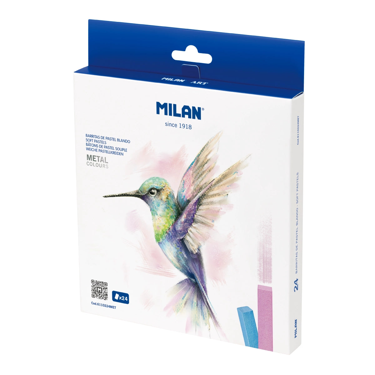 24 barritas soft pastel colores metalizados MILAN Art