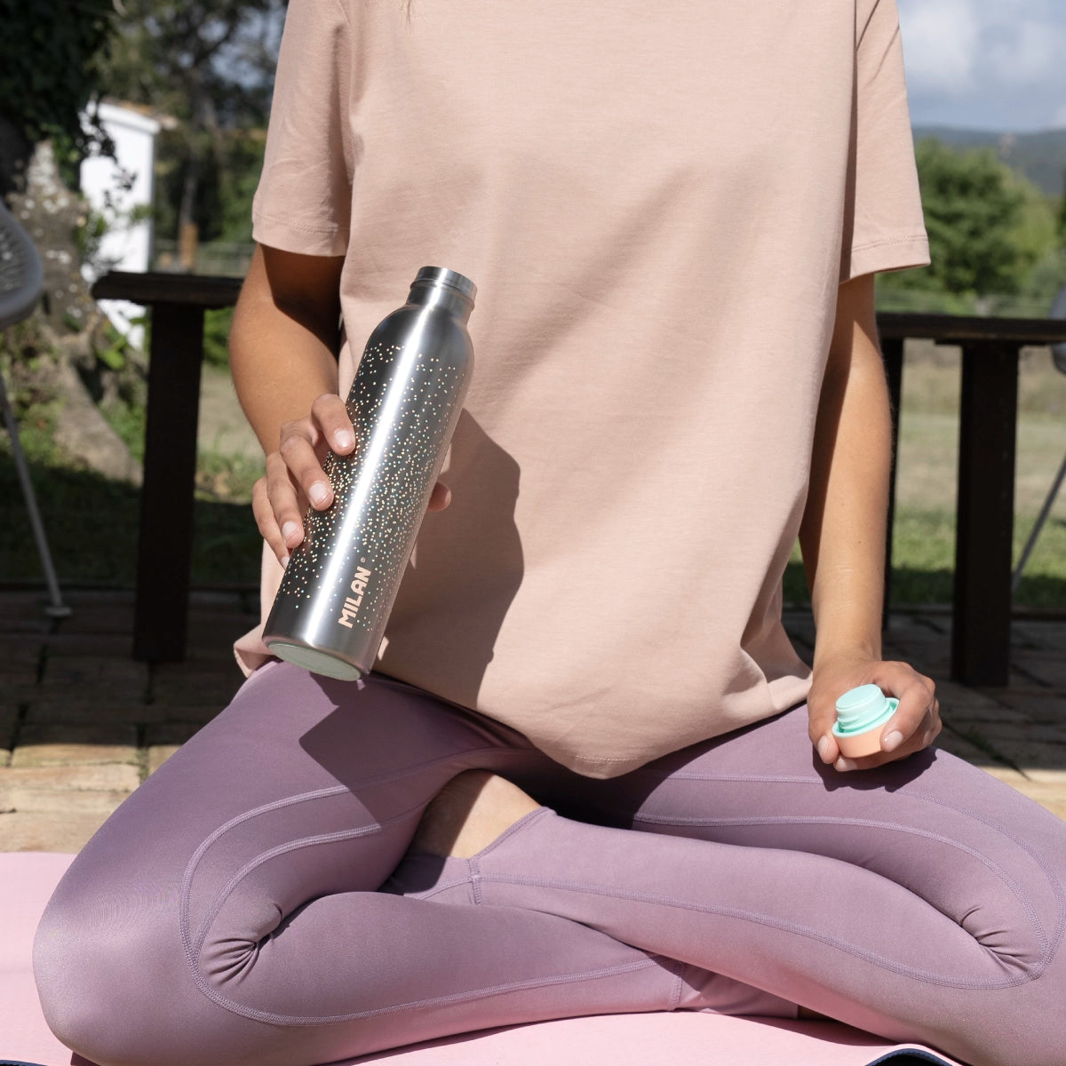 Tapón para botella isotérmica MILAN Silver, rosa