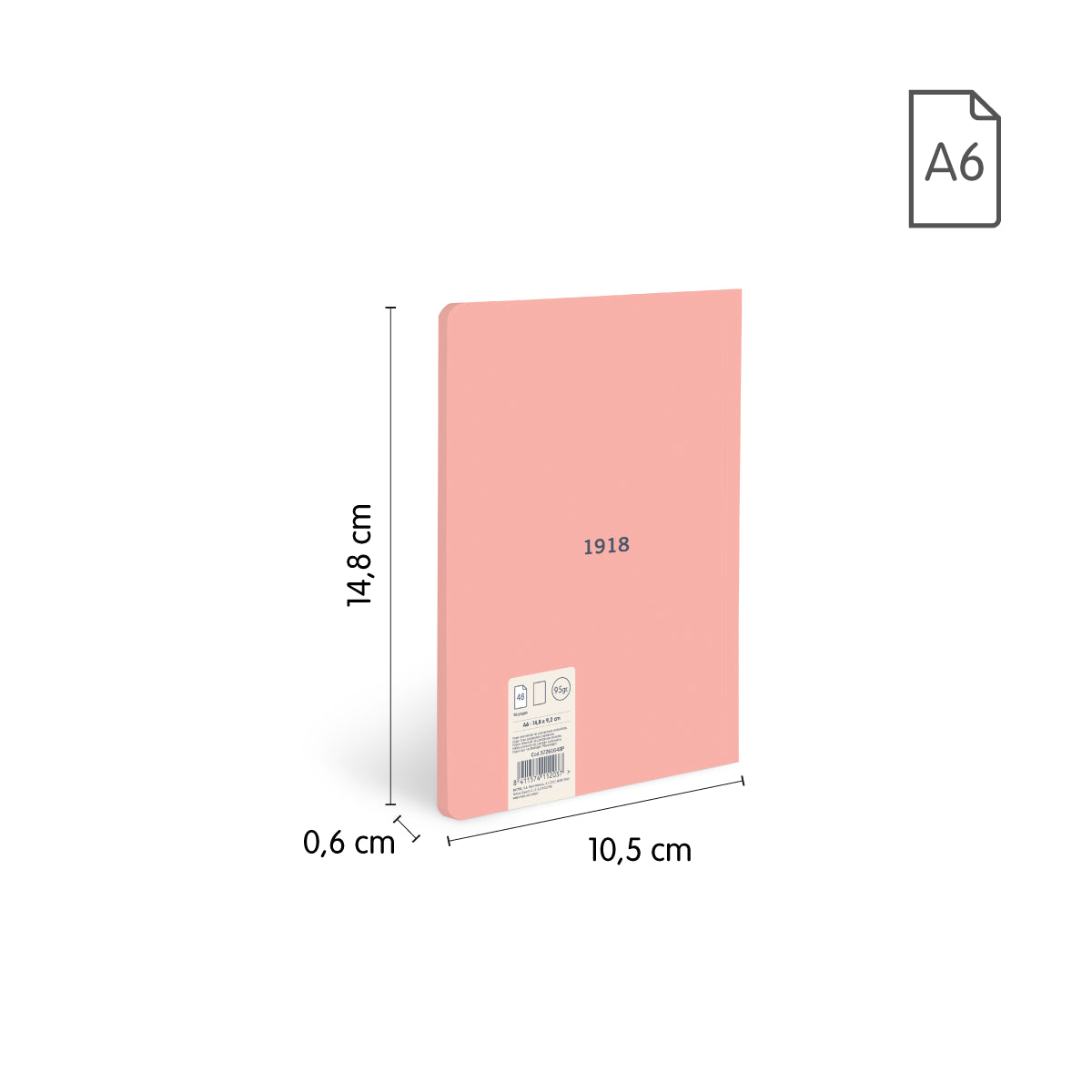 Libreta A6 48 hojas blancas de 95 gr/m², colección 430 since 1918
