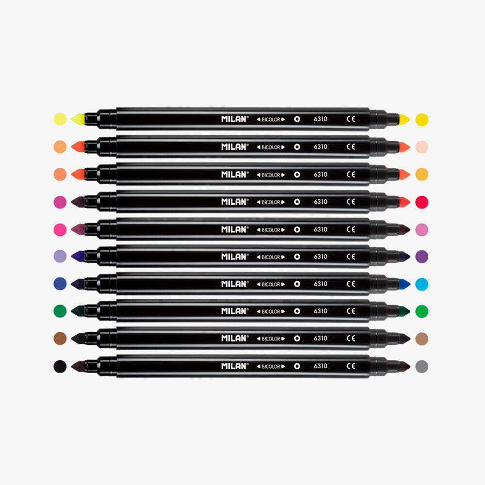 10 retoladors bicolors (20 colors)