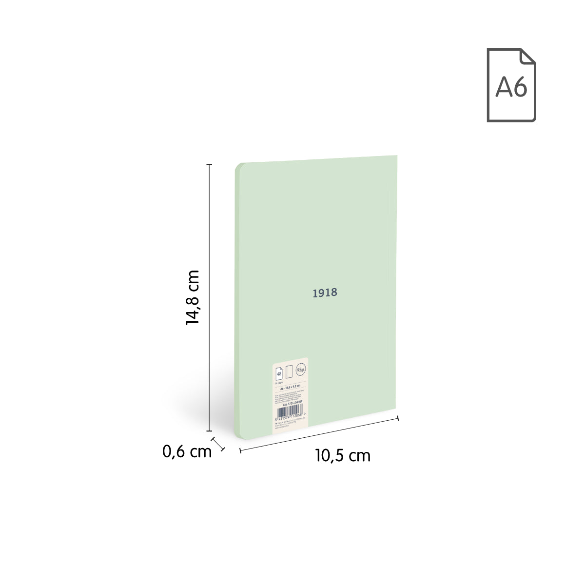 Libreta A6 48 hojas blancas de 95 gr/m², colección 430 since 1918