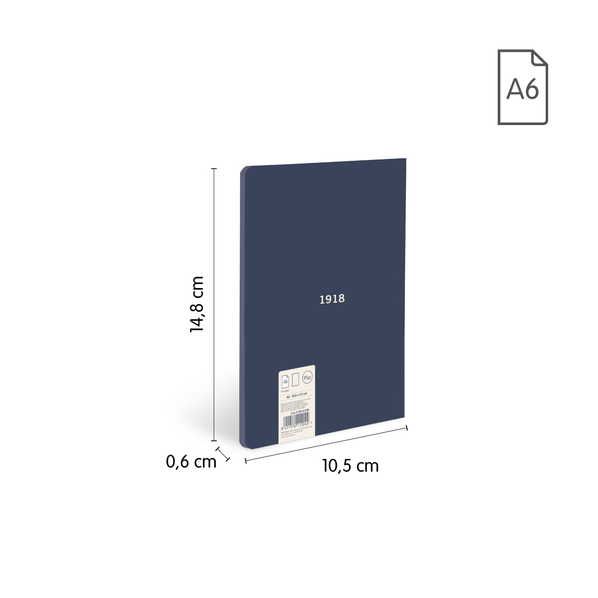 Libreta A6 48 hojas blancas de 95 gr/m², colección 430 since 1918