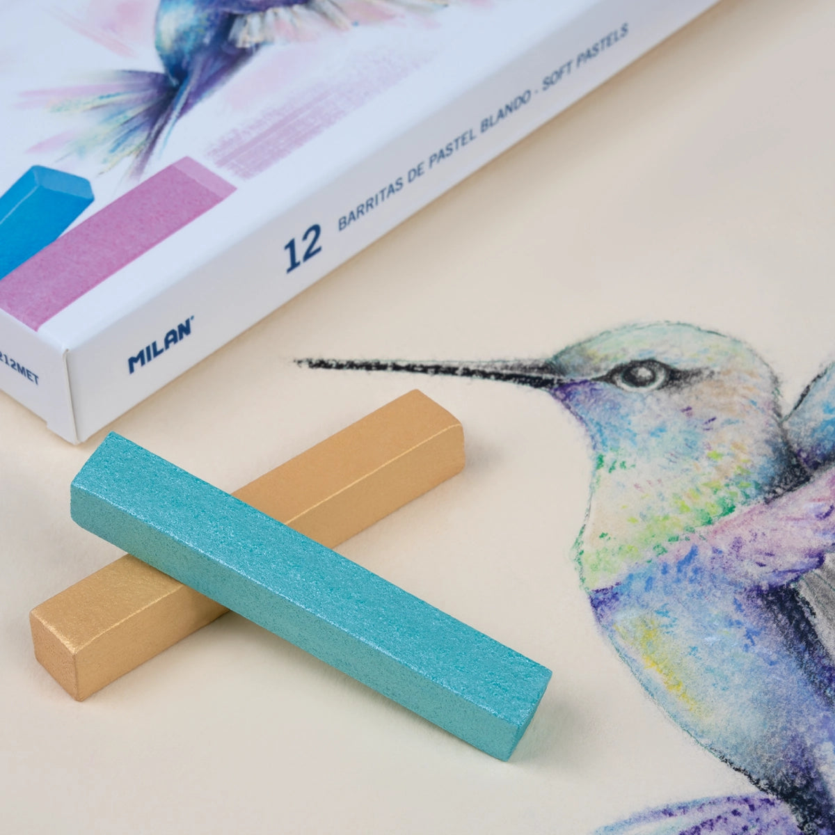 24 barritas soft pastel colores metalizados MILAN Art