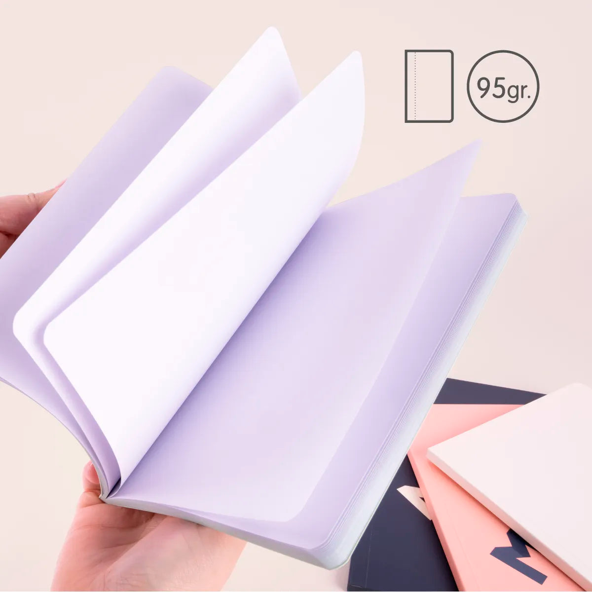 Libreta A5 encolada, 48 hojas blancas de 95 gr/m², 430 since 1918