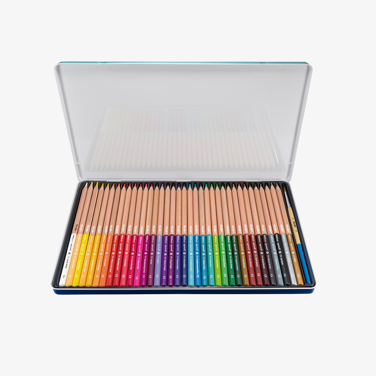 36 lápices acuarelables de colores con mina gruesa (3,5 mm) en caja metálica
