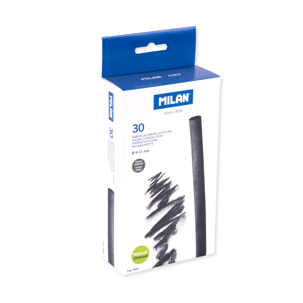 30 barretes de carbonet natural cilíndric Ø 9-11 mm
