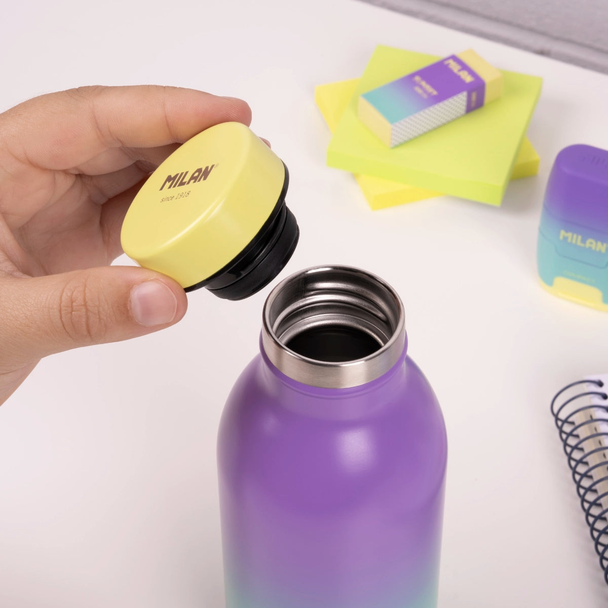 Tapón para botella isotérmica MILAN Sunset, amarillo