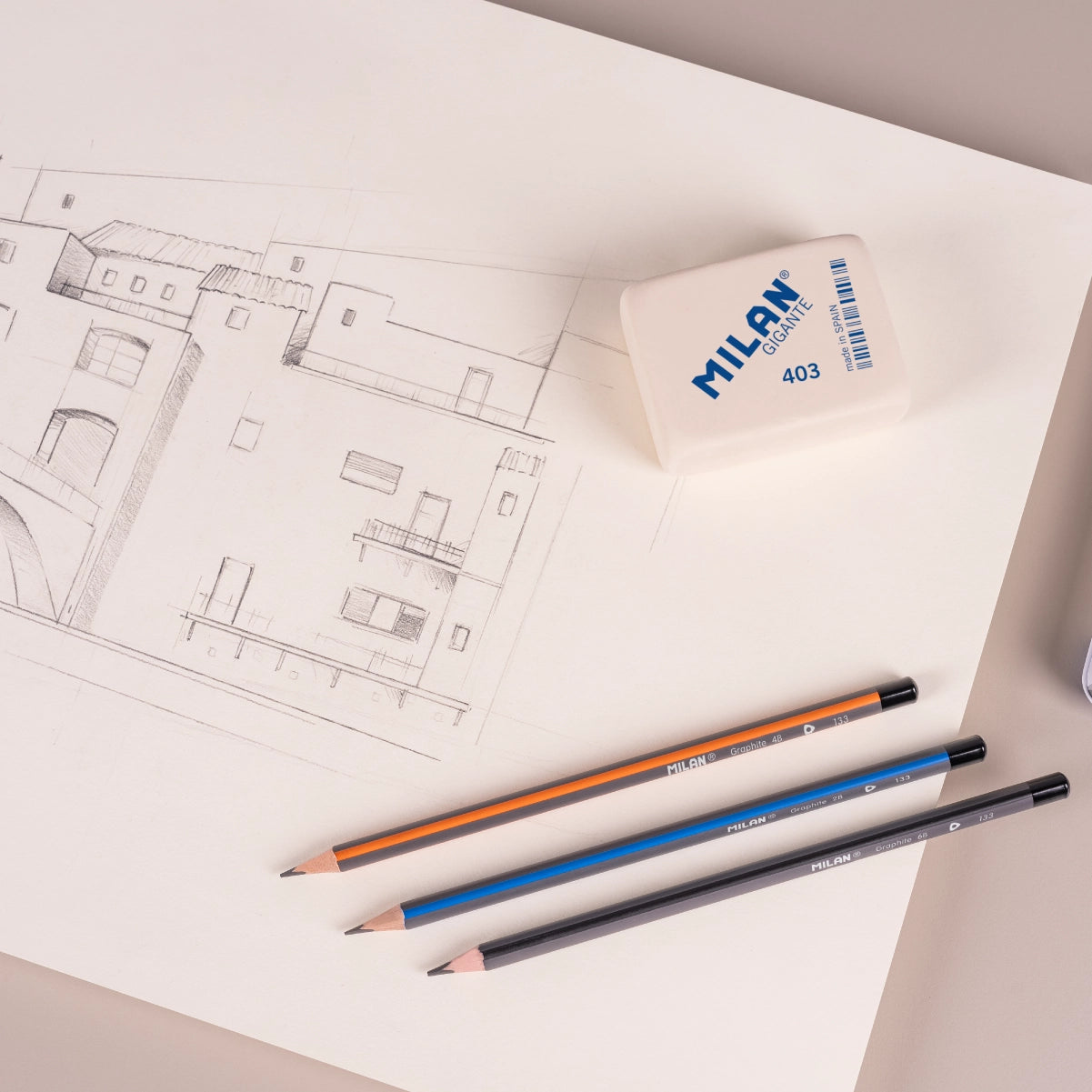 Bloc dibujo A3, 50 hojas de 200 g /m² papel liso, colección 403 MILAN GIGANTE