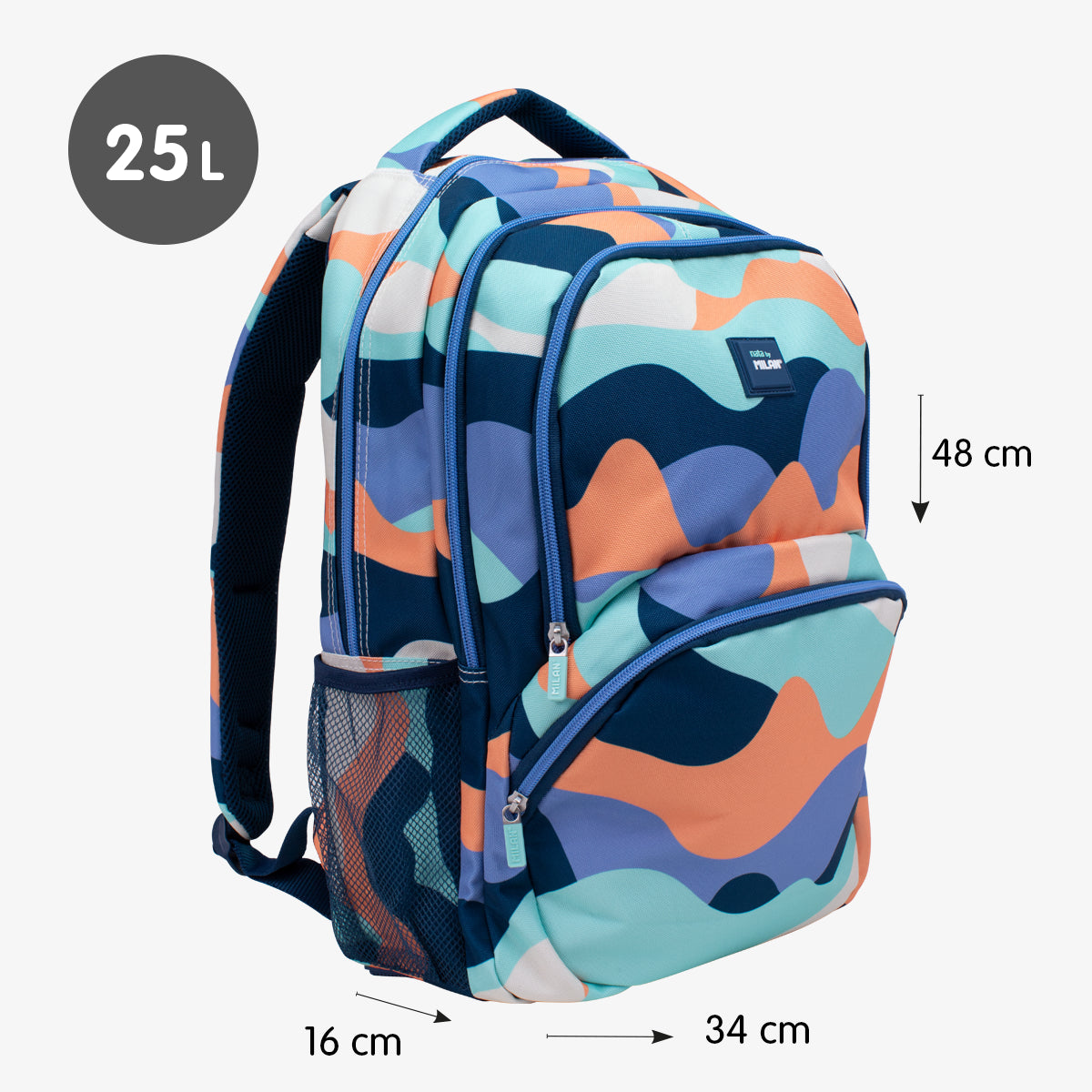 Pack ESCOLAR The Fun azul: mochila + kit 4 estuches + botella