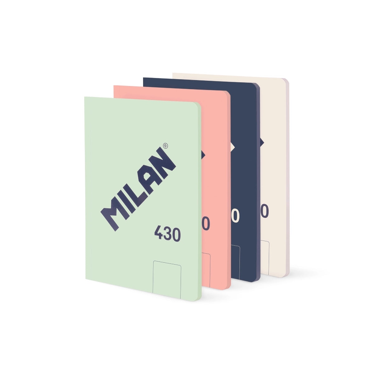 Pack 4 libretas A5 encoladas, 48 hojas blancas de 95 gr/m², colección 430 since 1918