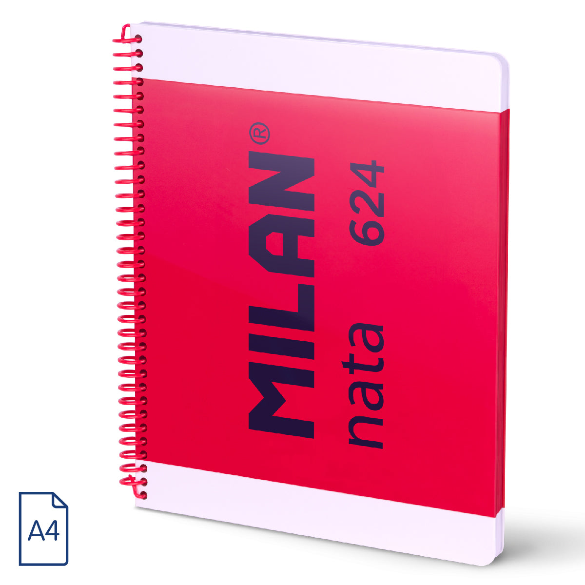 Cuaderno A4 con tapa dura, cuadrícula 5 x 5 mm, 80 hojas de 95gr/m², nata® 624 since 1918